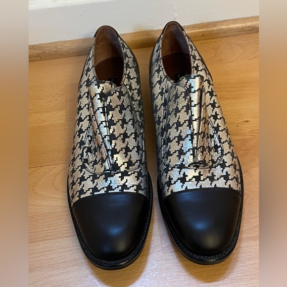 Marc jacobs hounds tooth metallic oxfords size 41 never worn ✨ - Picture 1 of 5